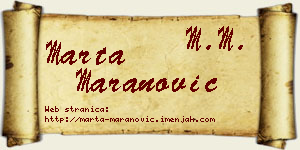 Marta Maranović vizit kartica